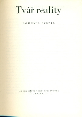 Tvář reality - Svozil Bohumil