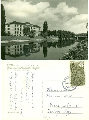 Břeclav - průmyslová škola - pohlednice, foto Dalibor Kusák