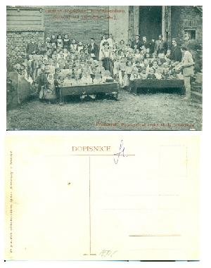 Poštorná - po uzavření české školy četnictvem - pohlednice