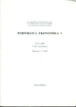 Podniková ekonomika 3 Úprava k 1.5.2004 - Novotný Zdeněk a kol.